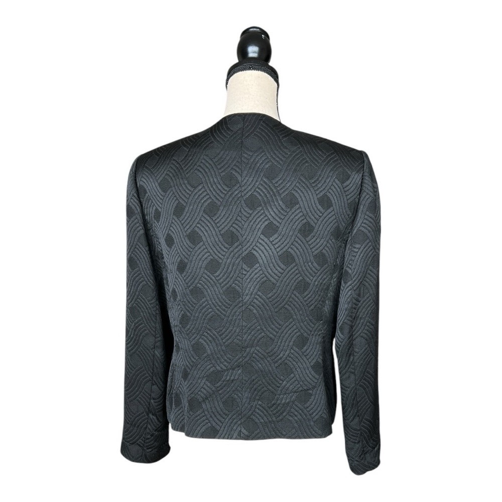 Kasper Black Blazer Tailored Cropped Jacket Size 12P - Picture 2 of 6